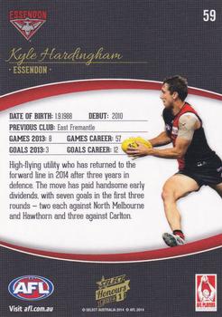 2014 Select AFL Honours Series 1 #59 Kyle Hardingham Back